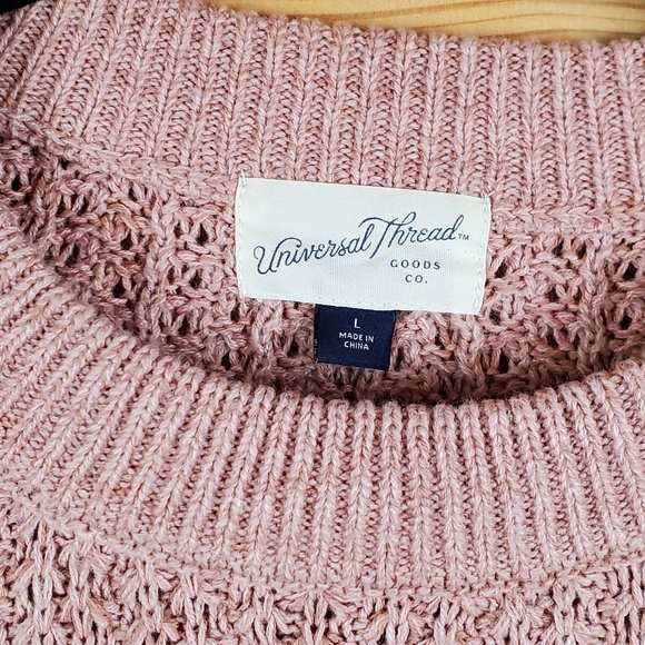 Universal Thread Light‎ Pink Knit Crew Neck Sweater Size Large - Picture 4 of 6